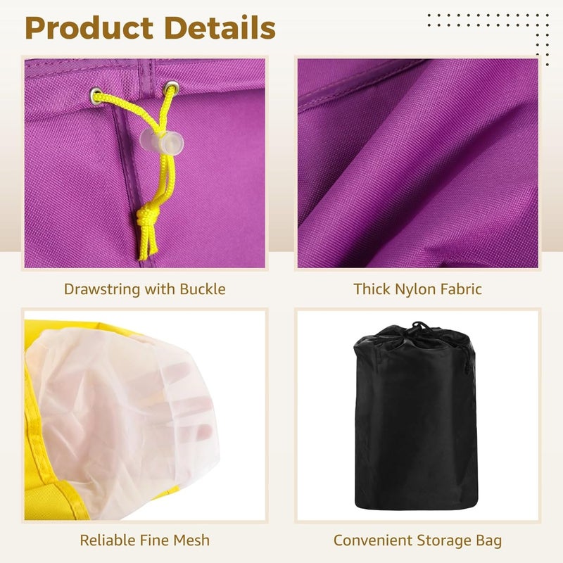 Varku 8PCS 5-Gallon Mesh Filter Bags, 25 to 220 Micron Fine Nylon Strainer Bag, Reusable Drawstring Washable Mesh Bags for 5 Gallon Bucket, with Pressing Screen & Storage Bag, for DIY Drink, Cold Brew - Image 4